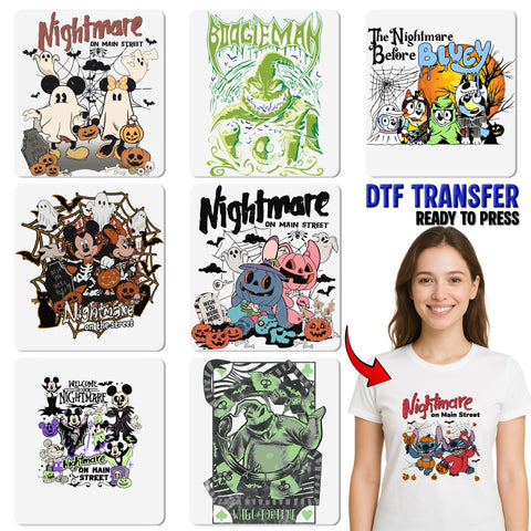 Spooky Cute Halloween Cartoon Retro DTF Transfer for Halloween Enthusiasts Apparel & Shirts