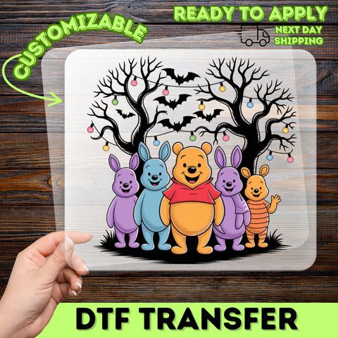 Cute Cartoon Animal Halloween DTF Transfer Ready To Press for Fun Family T-shirt Costume