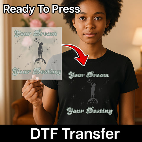 Dream Big Iron-On DTF Transfer for Inspirational Kids Shirt & Youth Apparel - Whimsical Motivational Gift Idea