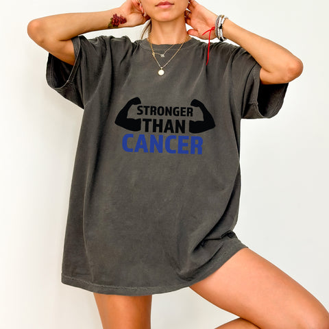 Stronger Than Cancer Ready To Press DTF Transfer for Inspirational Awareness Apparel & Gifts for Cancer Survivors