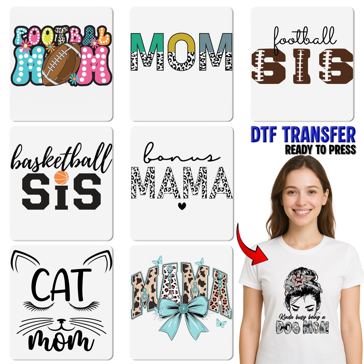 Sentimental Mom DTF Transfer for Cute Mother's Day Shirts & Apparel - Ready to Press Baby Footprint Heart Design