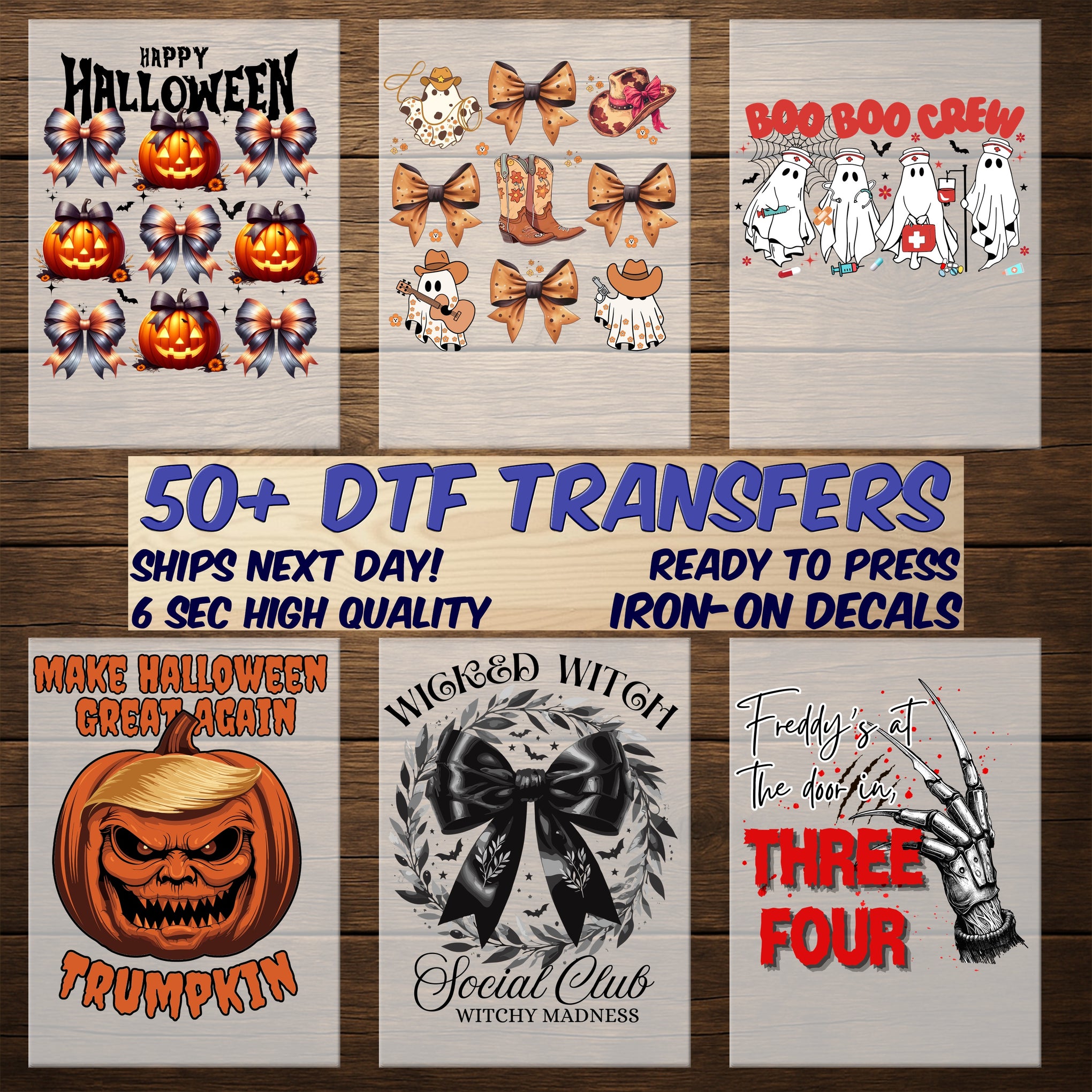 Cute Ghostly White Cat Halloween Coffee DTF Transfer Ready To Press for Women's T-Shirt or Sweatshirt