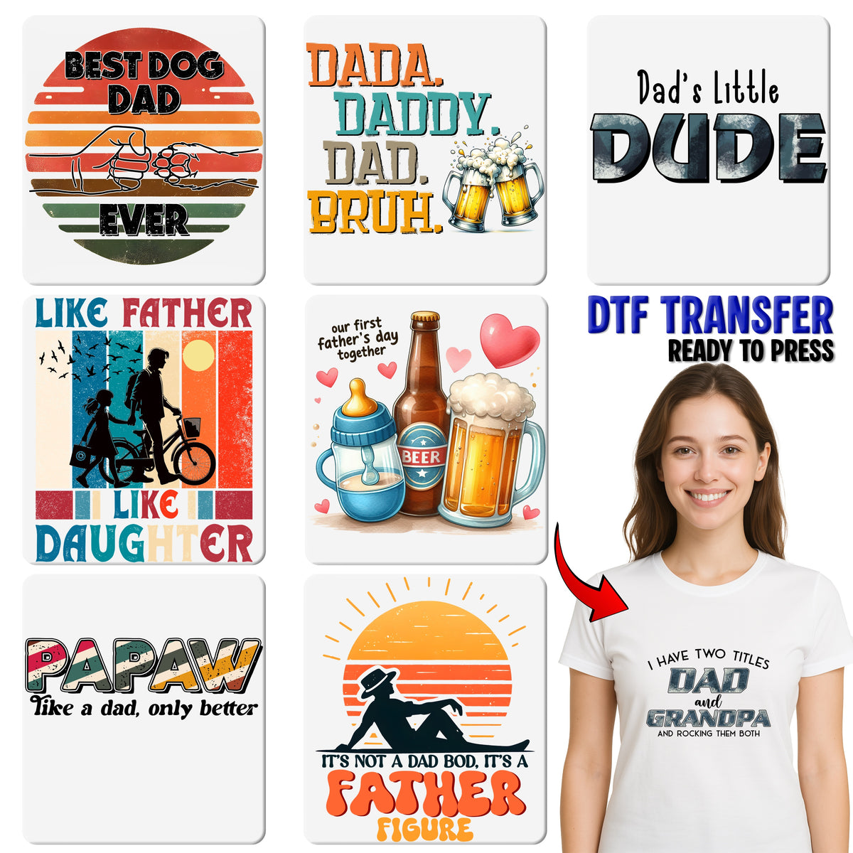Funny Dance Dad Direct-To-Film DTF Transfer Ready to Press for Tees - Perfect Father's Day Celebratory Apparel