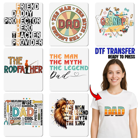 Funny Father's Day DTF Transfer Ready To Press Iron-On, Retro #1 Dad Grill Tools Beer Collage for T-Shirts & Sweatshirts, Gift from Kids