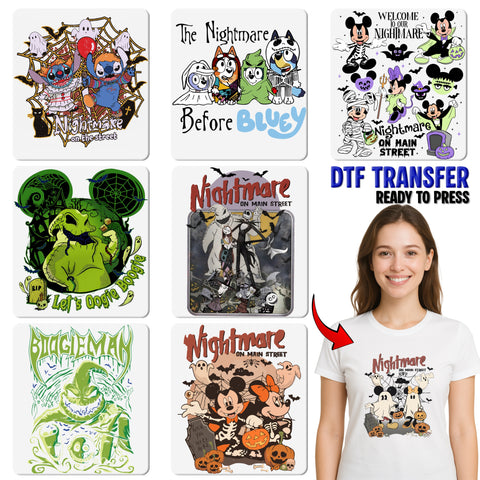 Cute Halloween Mickey DTF Transfer Iron-On for Disney Family Shirts & Apparel - Nightmare On Main Street