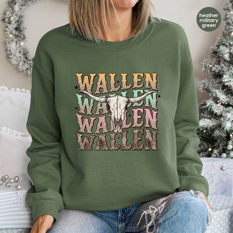 Rustic Western Boho Steer Skull DTF Transfer for Country Music Fans & Concert Apparel Tees