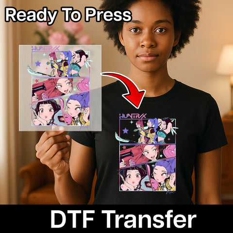 Anime Fantasy Adventure Retro DTF Transfer for Group Cosplay & Fans - Ready to Press Design for Shirts & Apparel
