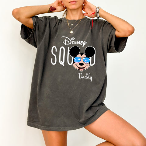 Cute Disney Daddy Squad & Mickey DTF Transfer for Family Group Shirts Unmatched Family Disney Vacation Apparel