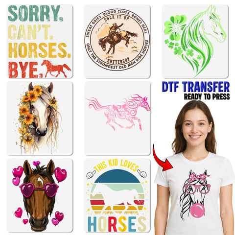 Celestial Horse DTF Transfer | Equestrian Nature Ready To Press for Animal Lover Shirt & Horse-Themed Party Apparel