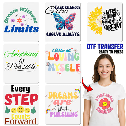 Motivational Create Your Future DTF Transfer - Ready To Press Whimsical Design for Teachers & Students | Pastel Pink & Forest Green Apparel