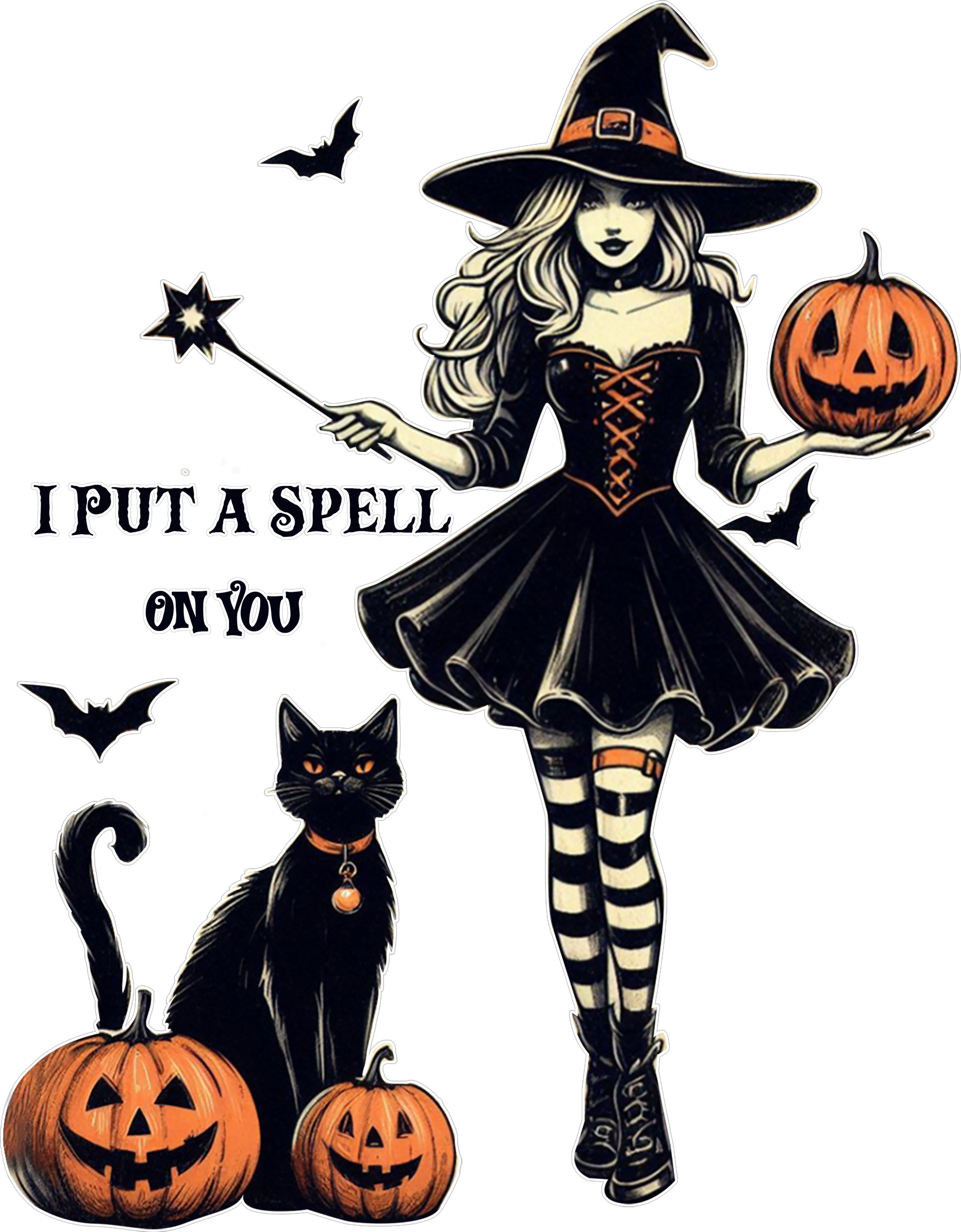 I Put A  Spell on You Tshirt, Pretty Girls Walk Like This Shirt, Funny Halloween Tees, Funny Graphic Tee, Halloween Party Tees, Spooky Shirt