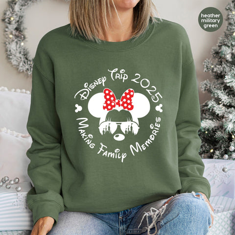 Cute Family Disney Trip 2025 DTF Transfer | Ready To Press Polka Dot Fun Iron-On for Family Reunion & Group Travel Shirts