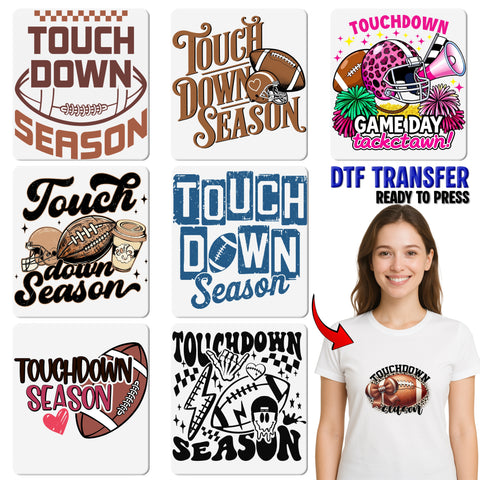 Football Game Day Funny Cute Sporty Chic DTF Transfer for Mom's T-Shirt Ready To Press Iron-On Apparel for Tailgate Party Gear