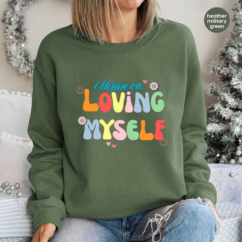 Cheerful Self-Love Retro 70s DTF Transfer, Colorful Empowerment Ready To Press Iron-On for Shirts & Hoodies, Friendship & Positivity Apparel