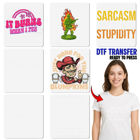 Funny Cute Flower DTF Transfer Ready to Press Humorous Retro Iron-On for T-shirt Apparel Group Party Wear