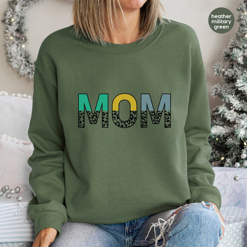 Stylish & Bold 'MOM' Leopard Print DTF Transfer Ready to Press for Mother's Day Shirts, Funny Modern Mom Group Apparel