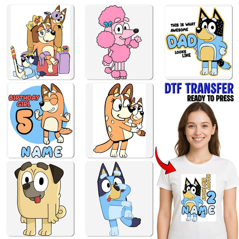 Cute Cartoon Animal DTF Transfer for Kids Family Fun T-shirt Ready To Press Iron-On Design