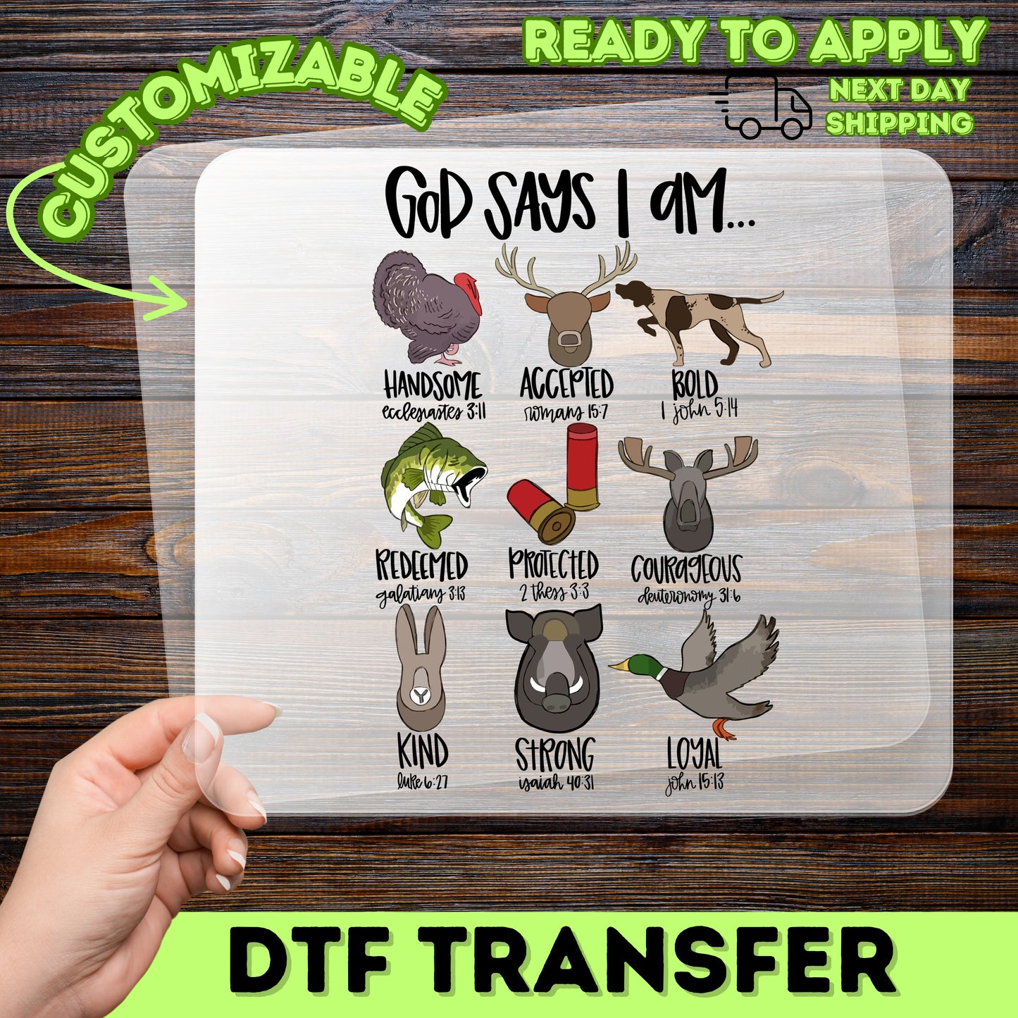 Outdoor Adventure DTF Transfer for Hunting & Fishing Shirt, Funny Sportsman Apparel, Ready to Press Wildlife Design, Nature Gift