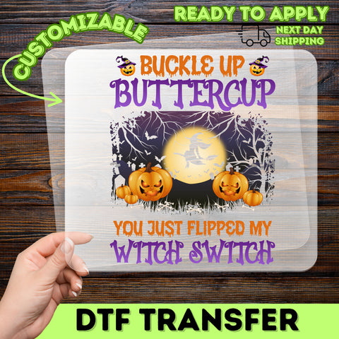Funny Halloween Witch DTF Transfer - Iron-On Ready to Press for Group Matching Pumpkin Apparel