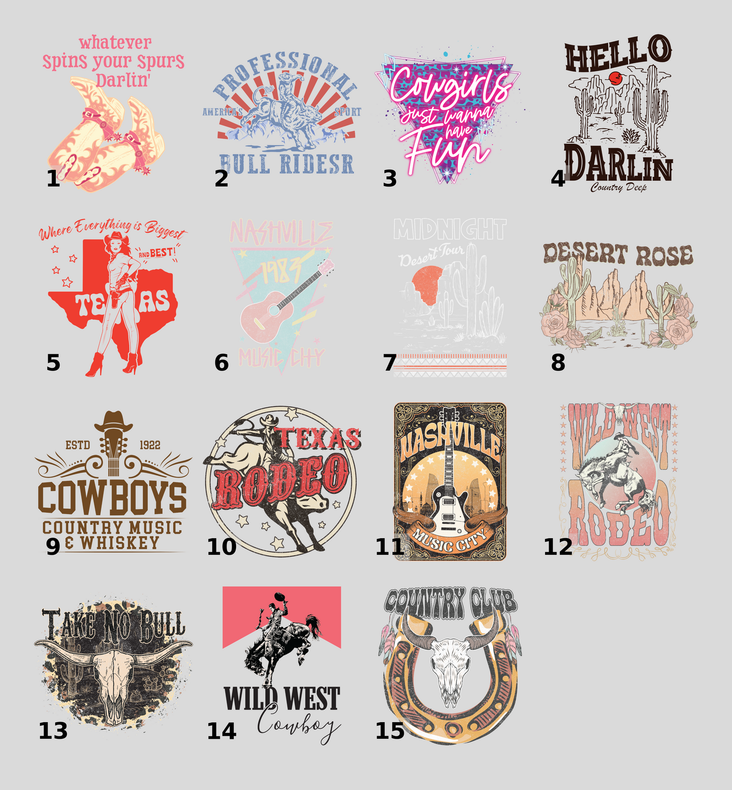 Rustic Western Hello Darlin DTF Transfer for Funny Country Music Apparel & Cowboy Festival Wear