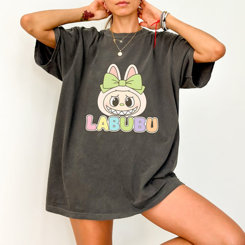 Cute Kawaii Anime Character DTF Transfer, Ready To Press Mint Green Cartoon Shirt, Perfect for Parties & Youth Group Apparel