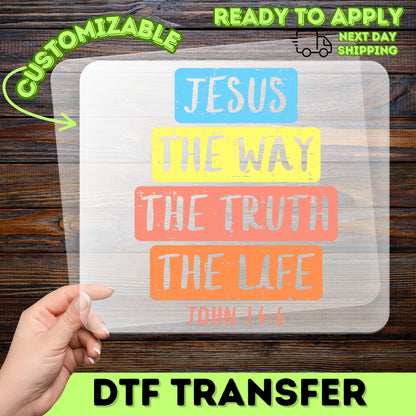 Christian Faith Jesus DTF Transfer | Modern Rustic Religious Ready to Press Iron-On for Church & Retreat Apparel