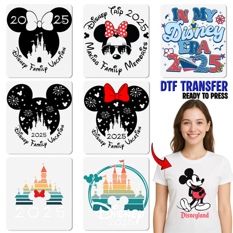 Disney Cruise Family Vacation 2025 DTF Transfer Ready To Press Cute Disney Era Shirt for Group Trip Celebrations