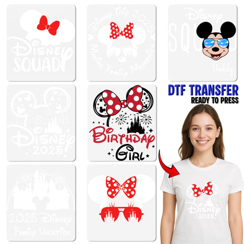 Family Vacation Castle Theme Park DTF Transfer T-shirt Ready To Press 2025 Cute Family Trip Apparel