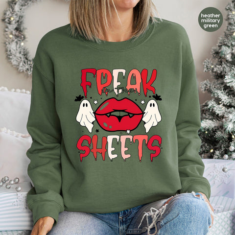 Hilarious Vampire Lips & Ghosts Halloween Iron-On DTF Transfer for Party Apparel & Bachelorette Shirts