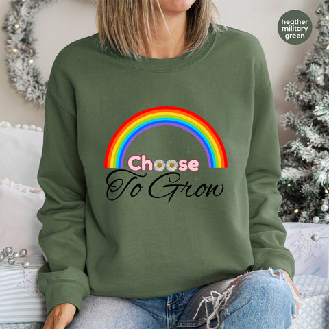 Retro Rainbow & Daisies Positive Affirmation DTF Transfer for LGBTQ Pride Shirt