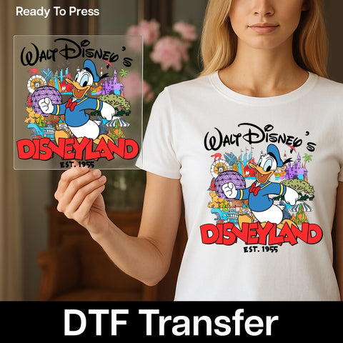 Disneyland Cartoon Character DTF Transfer Ready To Press for Fun Family Vacation Shirts & Hoodies