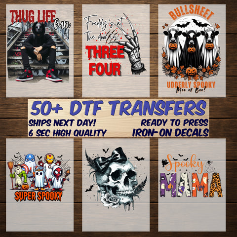 Gothic Skull with Roses & Bows DTF Transfer | Halloween Iron-On for Alternative Fashion Apparel