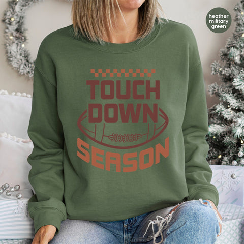 Touchdown Season Retro Football DTF Transfer for Game Day Shirts & Hoodies – Ready to Press Iron-On for Football Fans