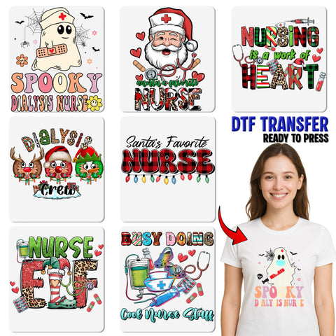 Cute Dialysis Tech DTF Transfer Iron-On for Medical Worker T-Shirt Apparel, Ready To Press Funny Healthcare Gift