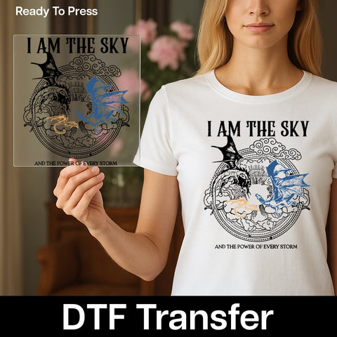 Cute Mama & Baby Dragon Iron-On DTF Transfer T-shirt - Ready To Press Fantasy Family Apparel Perfect for Mother's Day Gift