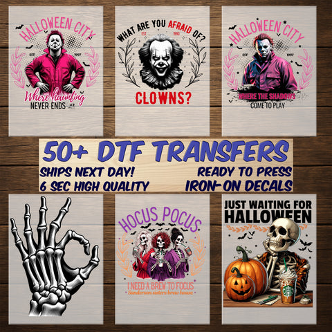 Freddy's Retro Horror DTF Transfer for Halloween T-Shirt Apparel Fans & Halloween Movie Enthusiasts