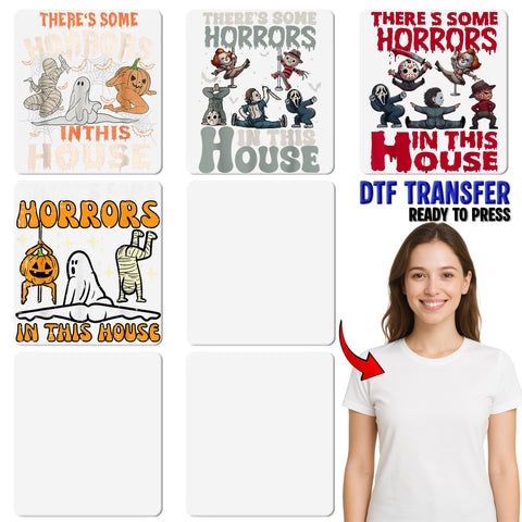 Funny Halloween Horror Character DTF Transfer for Spooky Dance Shirt or Group Costume Iron-On Apparel