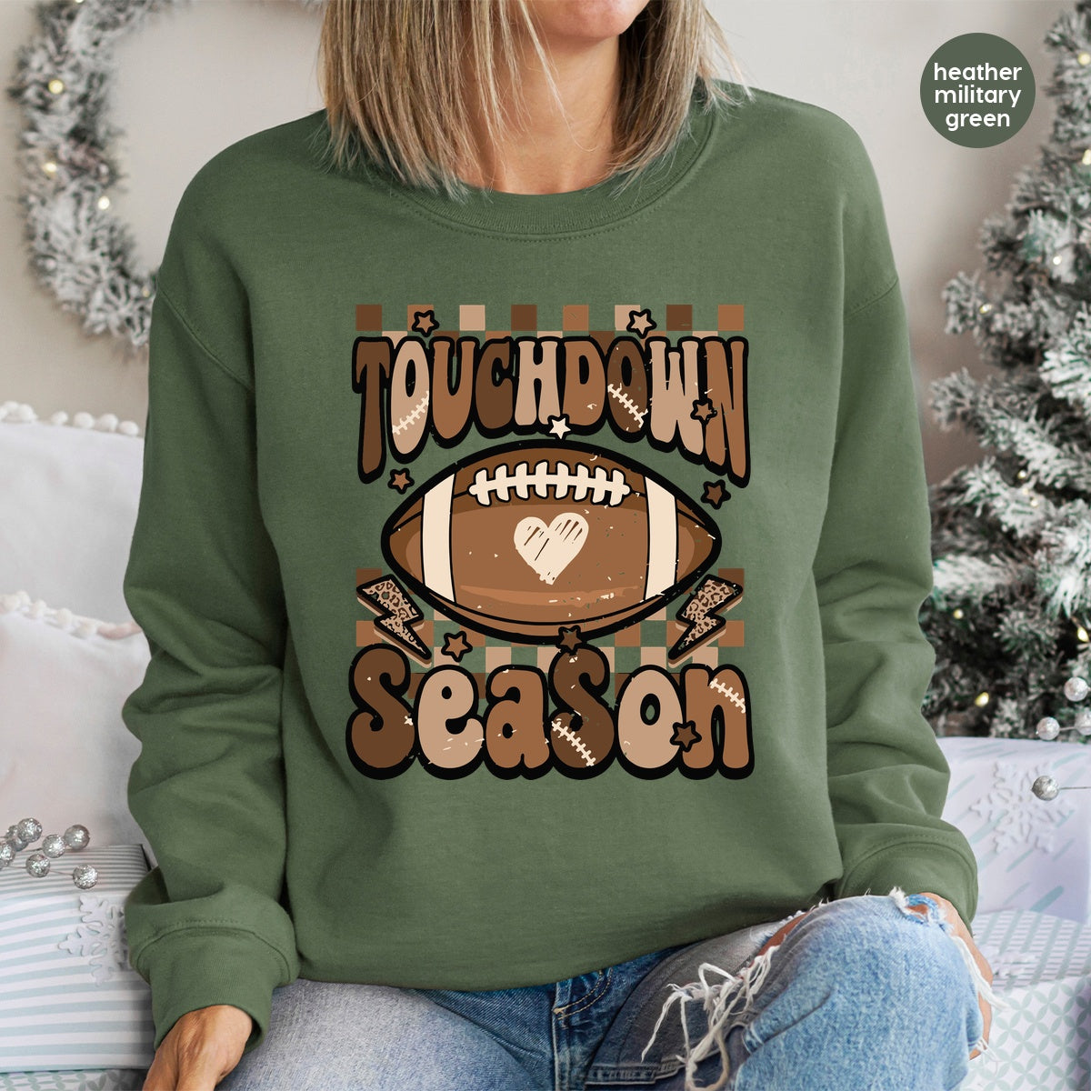 Retro Football Touchdown Season DTF Transfer for Family Apparel & Sports Fans, Game Day Shirts & Cute Tailgate Outfits