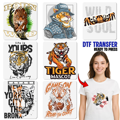Roaring Tiger DTF Transfer Ready To Press Graphic Animal Tee for Sports Teams & Wildlife Enthusiasts