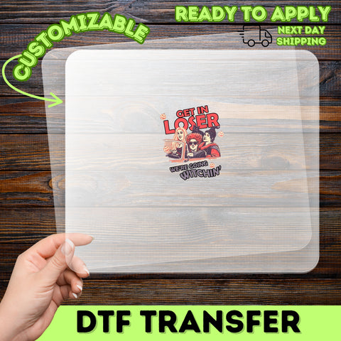 Get In Loser We're Going Witchin Halloween DTF Transfer Funny Retro Witch T-Shirt Iron-On Ready To Press Pop Culture Apparel