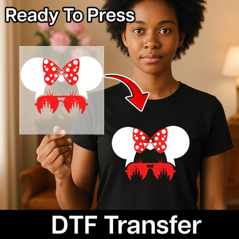 Cute Disney Vacation Mouse Ears DTF Transfer for Family Trip Apparel & Theme Park Group Shirts
