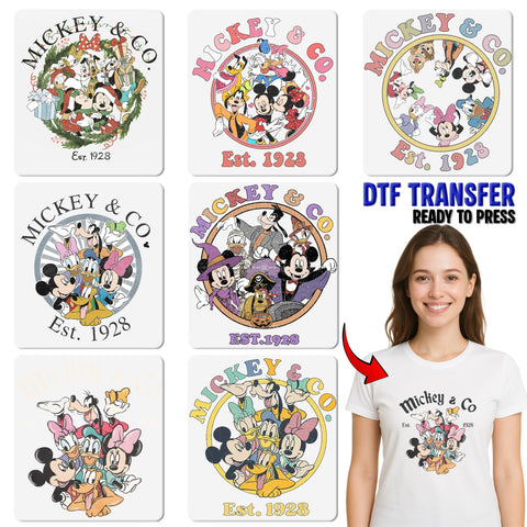 Patriotic Cartoon Character DTF Transfer Iron-On for Independence Day Shirts Kids & Family Celebrations