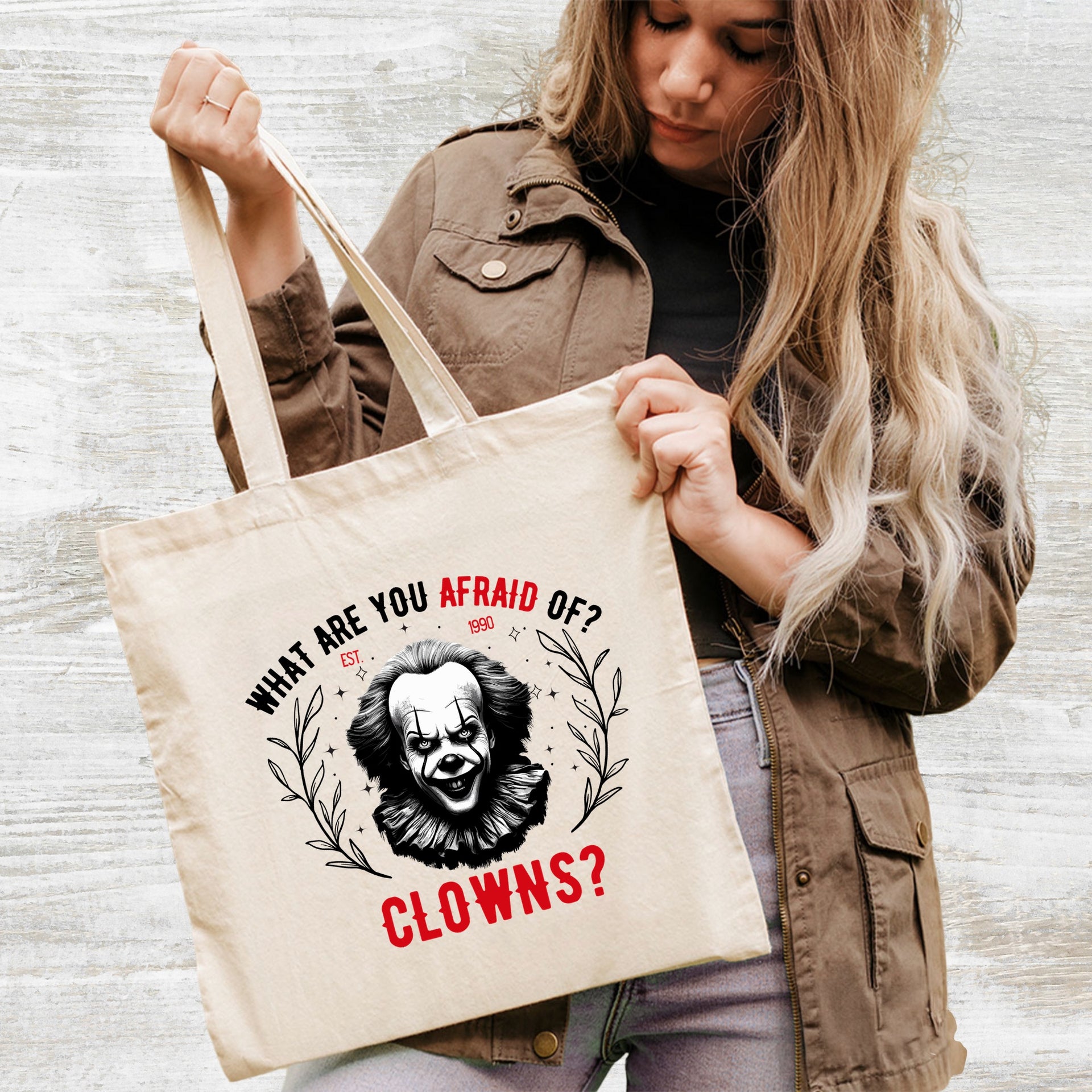 Scary Clown Halloween Iron-On DTF Transfer Funny Gothic Horror Movie Fan Apparel for Adults & Teen Party T-shirt