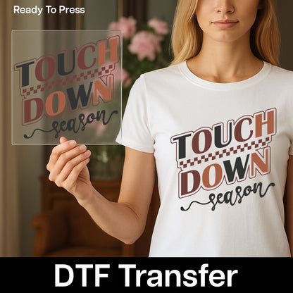 Retro Sports Football Celebration DTF Transfer - Touchdown Season Iron-On Game Day Apparel, Fall Football Fan T-Shirt Gift