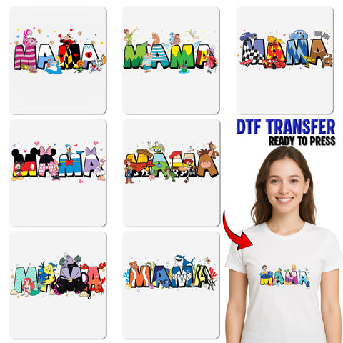 Cute Fantasy Adventure Mama DTF Transfer Iron-On Ready To Press T-Shirt Magical Nostalgic Gift for Families & Children's Literature Fans