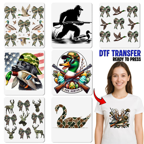 Outdoor Adventure DTF Transfer for Hunting & Fishing Shirt, Funny Sportsman Apparel, Ready to Press Wildlife Design, Nature Gift