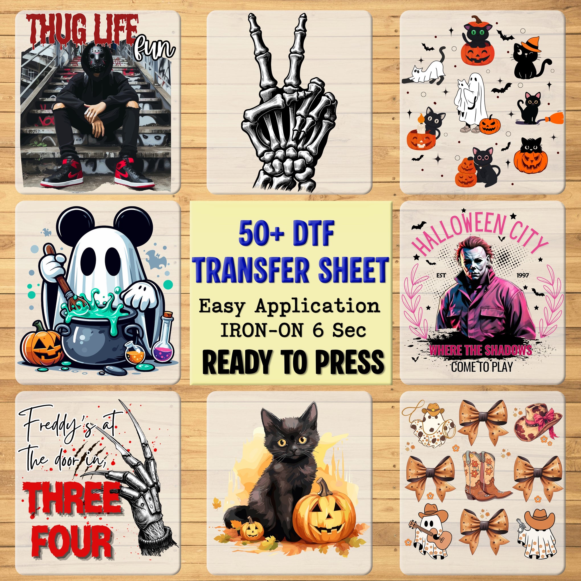 Funny Cow Ghost Halloween DTF Transfer for Women Shirt Iron-On Ready to Press Farm Life Humor