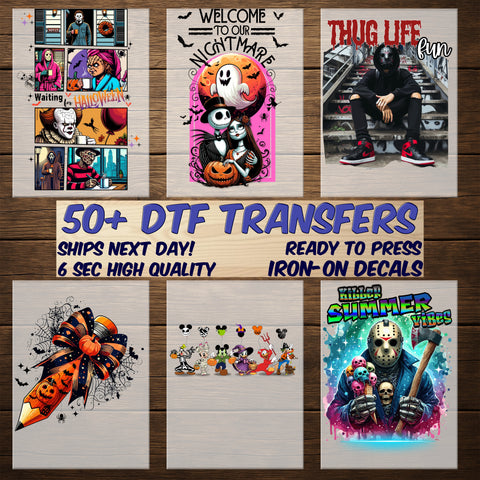 Scary Clown Halloween Iron-On DTF Transfer Funny Gothic Horror Movie Fan Apparel for Adults & Teen Party T-shirt