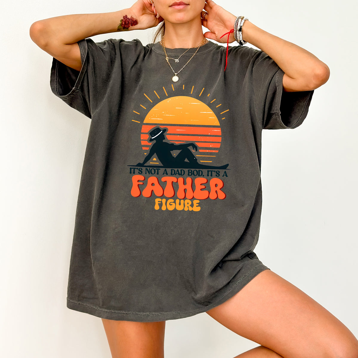 Funny Dad Bod Humor Father's Day DTF Transfer Ready To Press T-Shirt for Family Gatherings & Retro Apparel