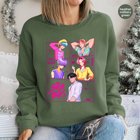 Anime Inspired Cute & Colorful Baby Mystery DTF Transfer, Ready To Press K-pop Group Apparel for Fans, Vibrant Pop Art T-shirt